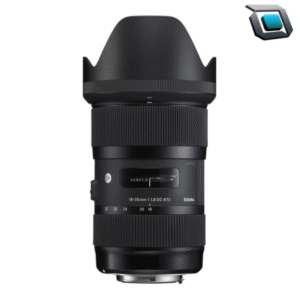 Lente Sigma 18‑35 mm f/1.8 DC HSM Art para cámara Canon con montura EF en formato APS‑C, ideal para imágenes nítidas y creativas con apertura luminosa.